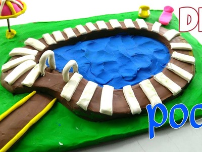 HOW TO MAKE Diy Clay swimming pool stop motion animation miniature craft