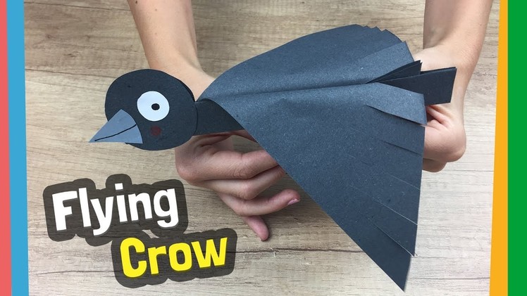 How to make flying bird out of paper | Flying crow craft - easy to make with kids