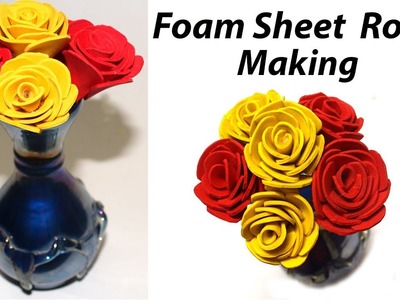 How to Make Foam Roses Step by Step | Foam Sheet Craft Ideas | DIY Flowers