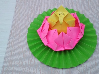 How to Make Paper Lotus Throne For Ganesh|Eco-Friendly Floral Craft for Ganpati Decoration