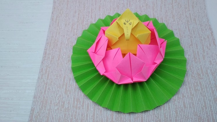 How to Make Paper Lotus Throne For Ganesh|Eco-Friendly Floral Craft for Ganpati Decoration