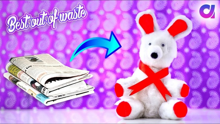 How to make teddy bear from news paper | newspaper craft | Best out of waste | Artkala 287