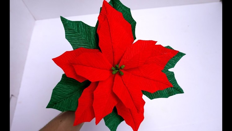 How To Make Tissue Paper Flowers Look Real - Poinsettia Flower Paper Craft - PAPER FLOWERS