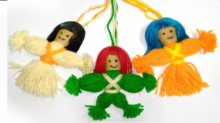 Make a doll, How to make doll from woolen yarn, Easy craft design