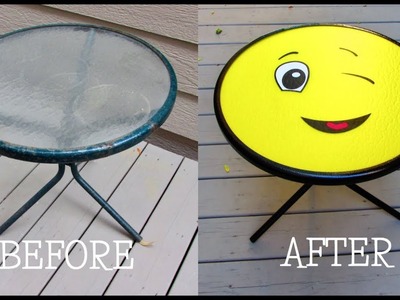 Outdoor Table Makeover DIY ~ Emoji Table ~ Garbage to Gorgeous® Episode #19 ~ Craft Klatch