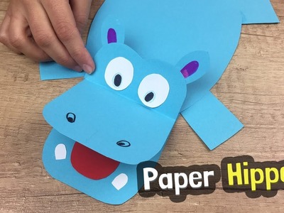 Paper Hippo Craft Idea | Easy to make DIY for kids at home