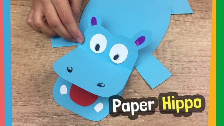 Paper Hippo Craft Idea | Easy to make DIY for kids at home