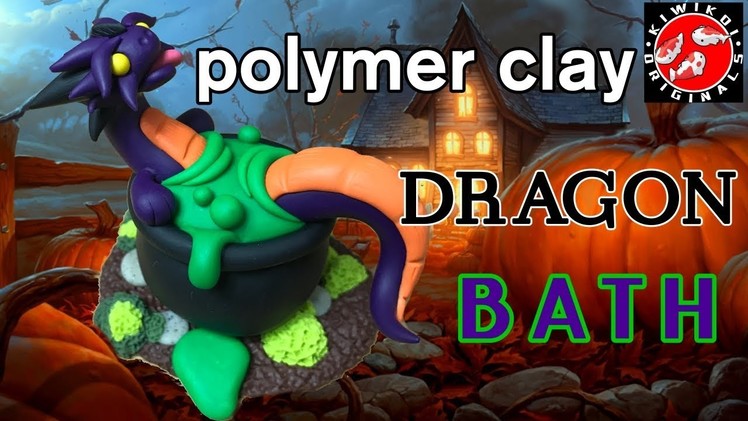 Polymer Clay Dragon | Halloween Craft | Halloween Diorama | Cauldron Bath