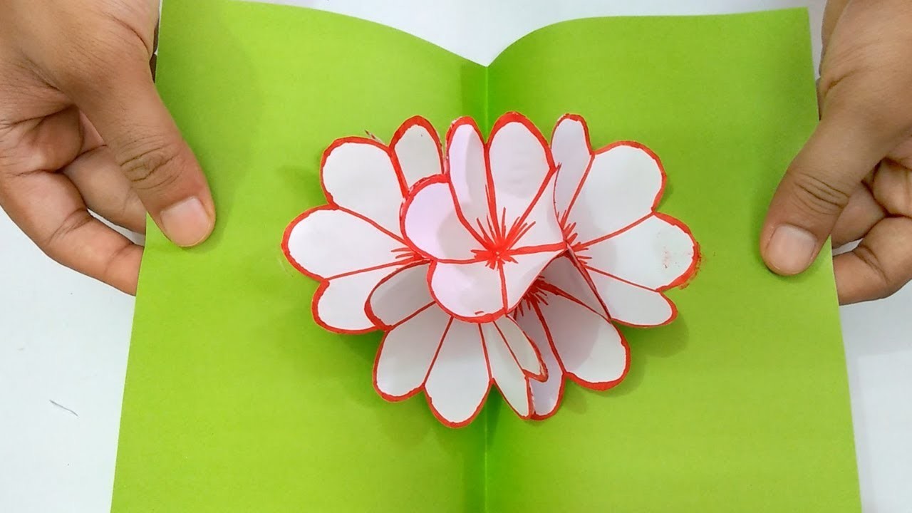 Pop Up Card Flower Tutorial Easy Craft Ideas Paper Blossom