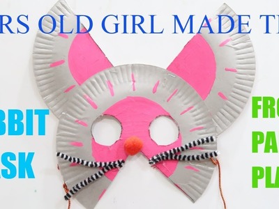 RABBIT CRAFT BY 5 YRS OLD GIRL | RABBIT MASK | PAPER PLATE CRAFT | PAPER PLATE MASK |PRESCHOOL CRAFT