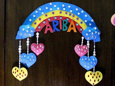 Rainbow wall hanging - Handmade wall hanging ideas - Easy craft ideas for kids to make at home