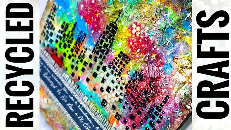 Recycled Craft Ideas || Plastic Wrap Crafts || Reuse Old Canvas Art || Cityscape Skyline