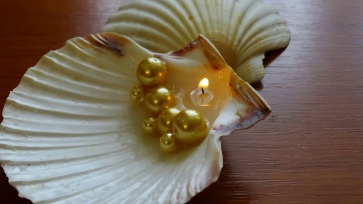 Seashell candles-how to make a candle from seashell.Great craft and gift idea.