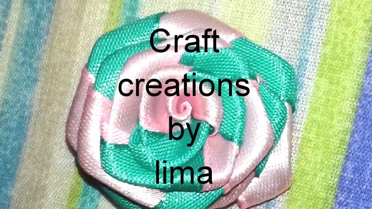 ফিতা দিয়ে গোলাপফুল||How to make double ribbon rose||Ribbon craft ||Rose flower||Diy craft
