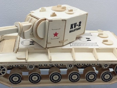 Wood Craft Construction Kit, How to make a wooden KV-2 Male Tank