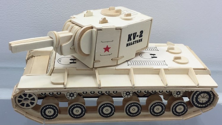 Wood Craft Construction Kit, How to make a wooden KV-2 Male Tank