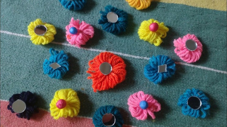 Woolen Crafts || Woolen Flowers making || Woolen Thread Craft ||Woolen design. 