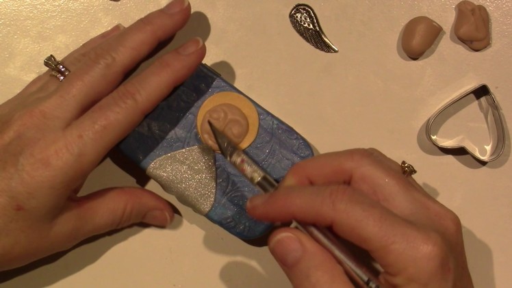 Altered angel altoid tin; polymer clay tutorial