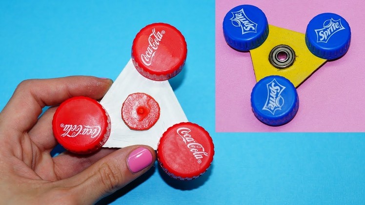 Awesome diy fidget spinner. How to make spinner Coca Cola and Sprite. EASY SPINNER TOYS. Julia DIY