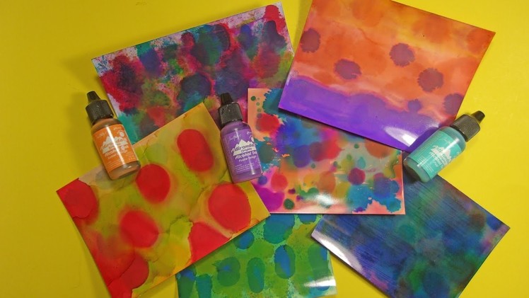 Backgrounds w. Alcohol Inks on Glossy Photo Paper & Ranger Alcohol Ink Paper