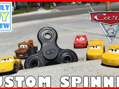 Cars 3 Toys FIDGET SPINNER Challenge with Cruz Ramirez Mini RACERS! DiY HOW TO Make Fidget SPINNERS