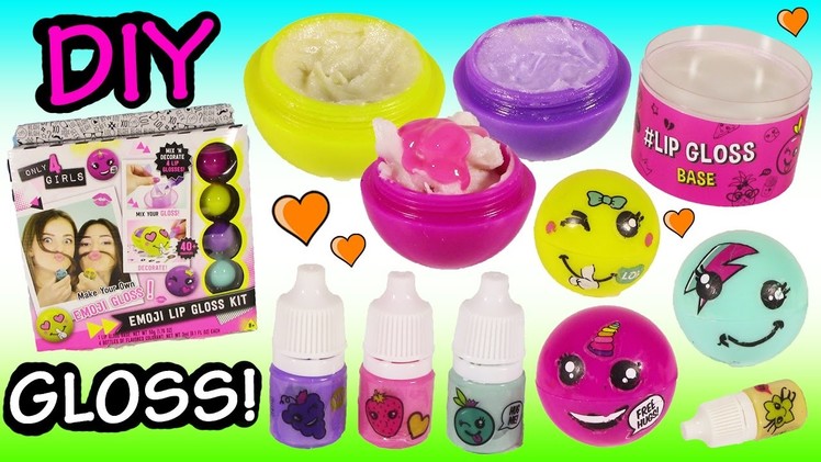DIY Emoji LIP BALM Kit! Mix & Make Your Own Sweet Fruit Scented GLOSS! Surprise MYSTERY Squishy!