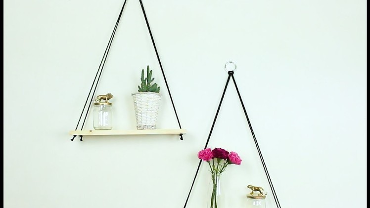 DIY Hanging Rope Shelves