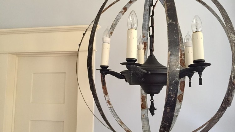 DIY How to Make a Caged Orb Chandelier