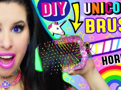 DIY Rainbow Glitter Unicorn Hairbrush! | Brush Shaped Like A Unicorn W. Rainbow Horn Handle!