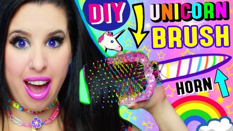 DIY Rainbow Glitter Unicorn Hairbrush! | Brush Shaped Like A Unicorn W. Rainbow Horn Handle!