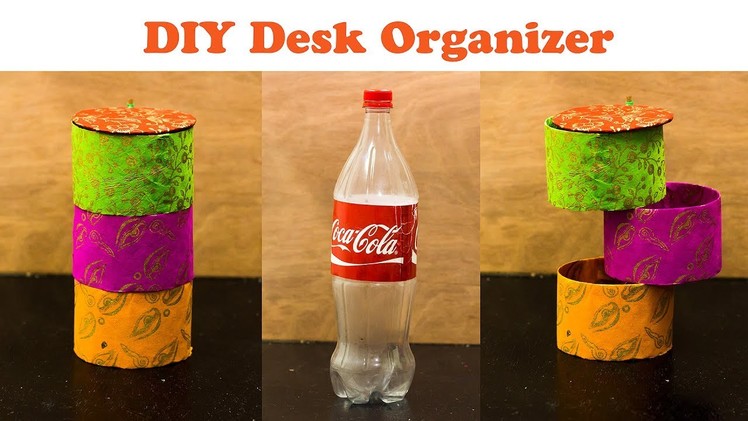DIY Rotating Desk Organizer From Waste Bottle