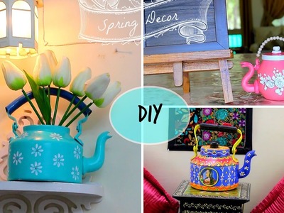 DIY Spring Home Decor ideas I Kettle Painting & kettle making using waste plastic