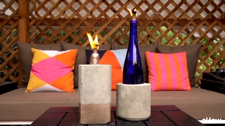 DIY Tabletop Concrete Tiki Torches