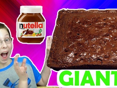 GIANT NUTELLA BROWNIE!!  DIY HOW TO MAKE! | COLLINTV