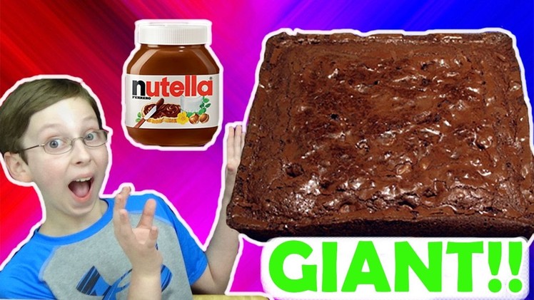 GIANT NUTELLA BROWNIE!!  DIY HOW TO MAKE! | COLLINTV