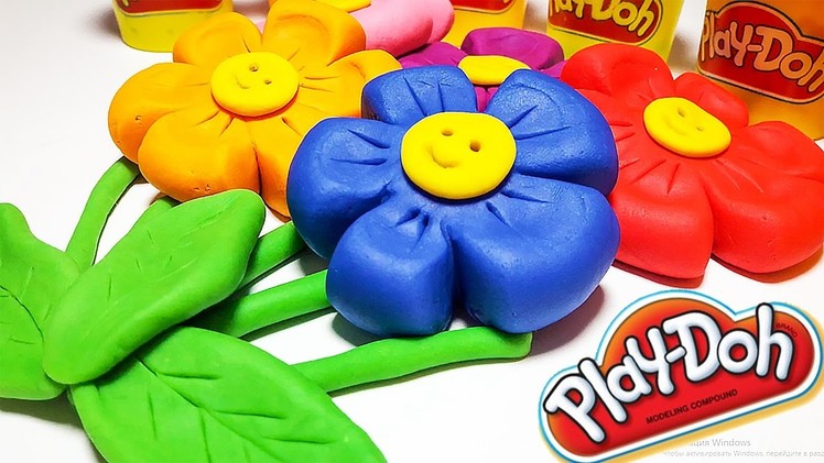 How to Make Beautiful Play Doh Rainbow Flowers Fun & Easy Play Dough Art Learn Colors for KIds