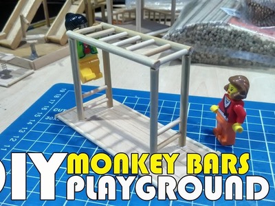 How to: Miniature MONKEY BARS (full tutorial). DIY Miniature Playground - LEGO size