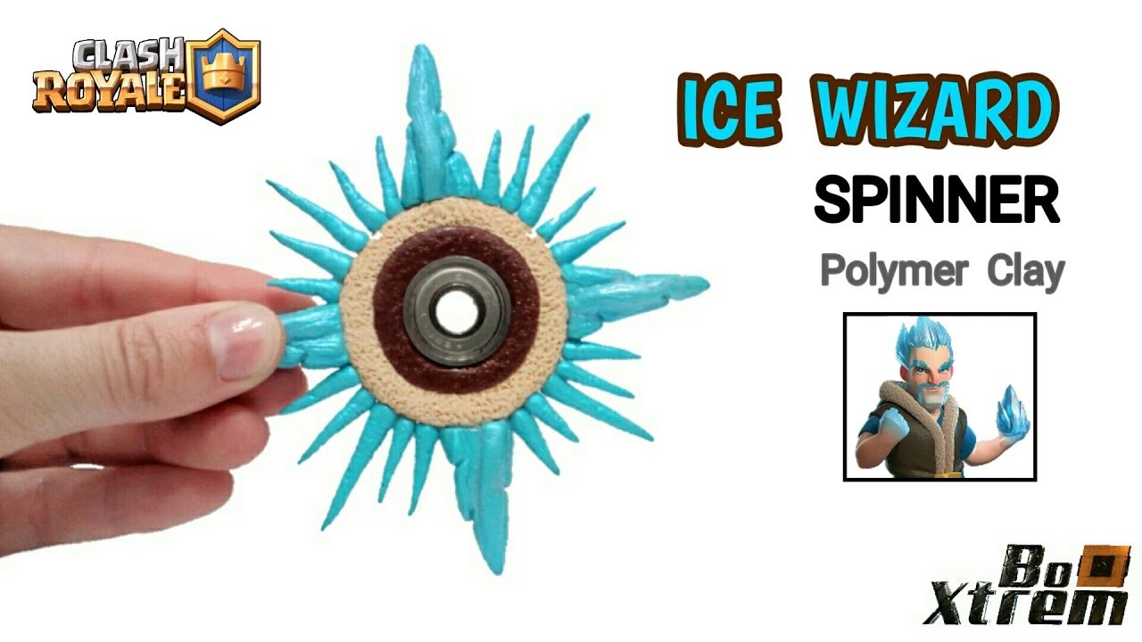 ICE WIZARD FIDGET SPINNER, Clash Royale, Polymer Clay 