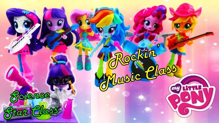 My Little Pony Sci-Twi Twilight Sparkle Science Star Class and Rainbow Dash Rockn' Music Class