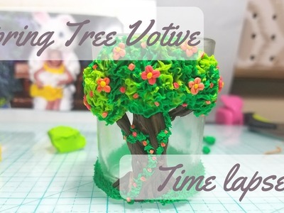 Polymer Clay -Spring Tree votive - Time Lapse