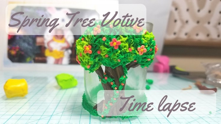 Polymer Clay -Spring Tree votive - Time Lapse