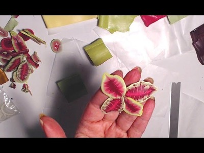 Polymer clay tutorial - Coleus leaves cane