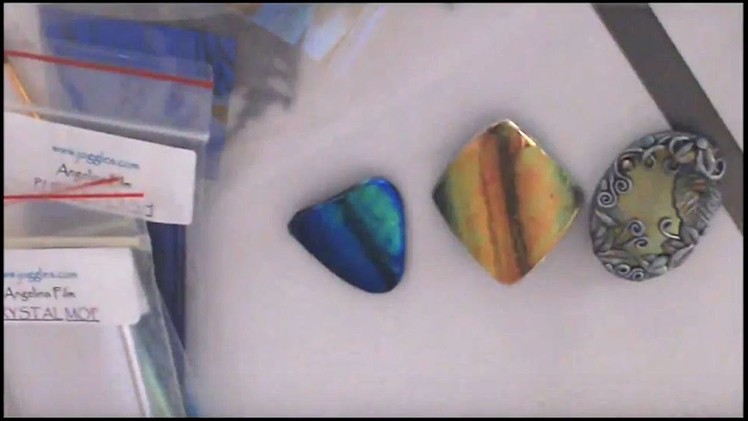 Polymer clay tutorial - creating iridescent.shimmering surfaces using Angelina film