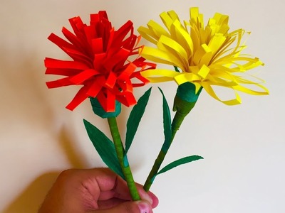 Rolled paper flowers | Handmade paper crafts for home decoration - artsNcraft