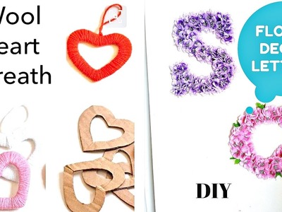 SUMMER DIY(HOW TO) woolen tassle,yarn heart wreaths and floral deco letters
