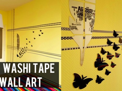 $2 DIY WASHI TAPE WALL ART | ROOM DECOR DIY WITH WASHI TAPE