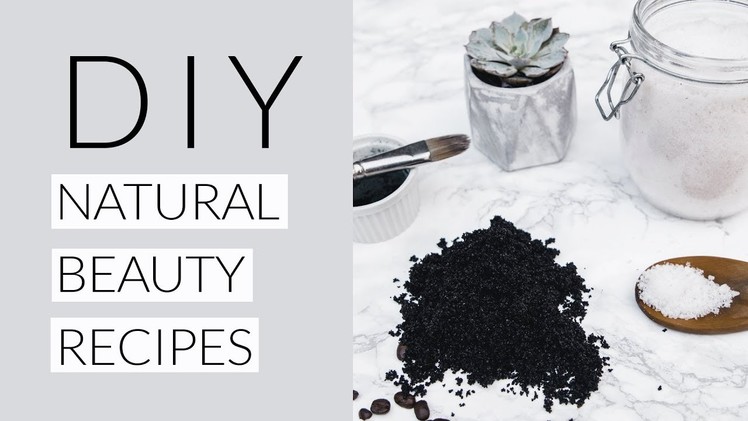 3 EASY DIY NATURAL BEAUTY RECIPES | charcoal peel face mask, coffee body scrub & bath salts