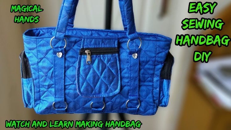 6 pocket handbag making at home diy.hindi.|amzon|flipkart|snapdeal|voonik|myntra|e-bay|shopclue|