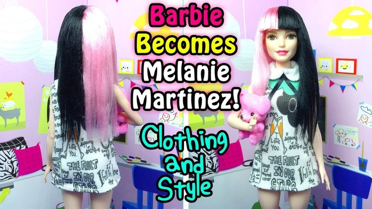 Barbie Melanie Martinez Transformation - DIY - How to Make Barbie Clothes - Making Kids Toys