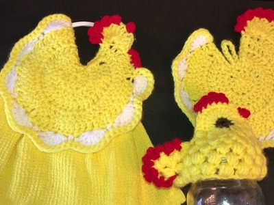 Crochet Chicken kitchen set
